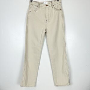 Reformation Cowboy Straight Jeans 27 Almond Western HR Organic Cotton Coastal
